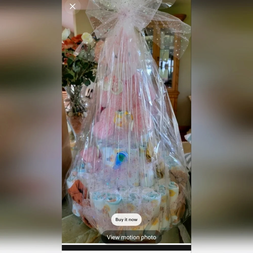 Baby diaper cake pink or blue made to order - Picture 1 of 1